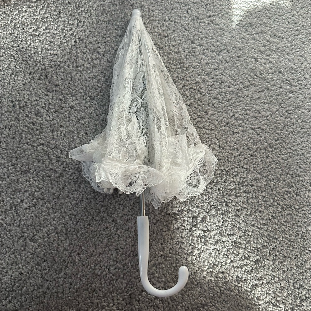White Laced Mini Parasol from Temu